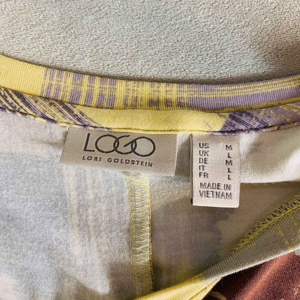 LOGO Laurie Goldstein Maxi Asymmetric Dress With Pockets Yellow & Purple M - Picture 5 of 13